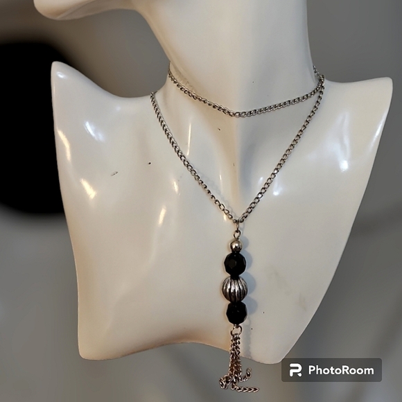 Private Label Jewelry - 5/$25 Silvertone Chain Beaded Tassel Necklace